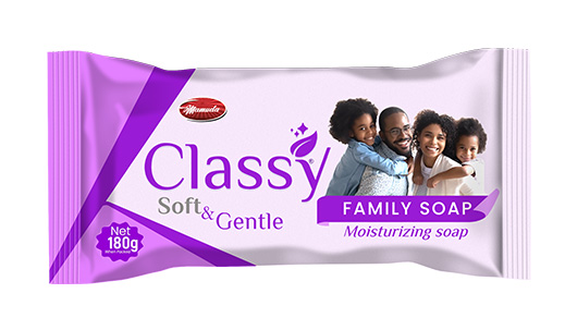 Classy Moisturizing soap family soap bar, purple pack, net weight 180g