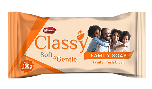 Classy Fruity Fresh Clean family soap bar, orange pack, net weight 180g