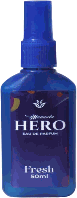 Mamuda Hero Fresh eau de parfum, blue 50ml spray bottle