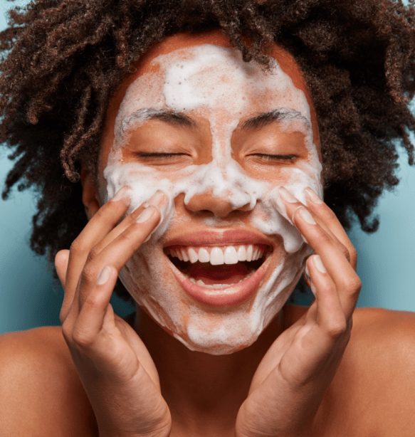 A refreshing face wash moment