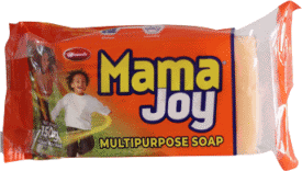 Mama Joy Multipurpose Soap bar in its orange wrapper, net weight 150g