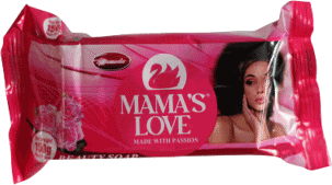 Mama's Love beauty soap in its pink wrapper