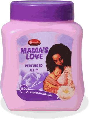 Mama's Love perfumed jelly, pink jar with a purple lid, net weight 150g