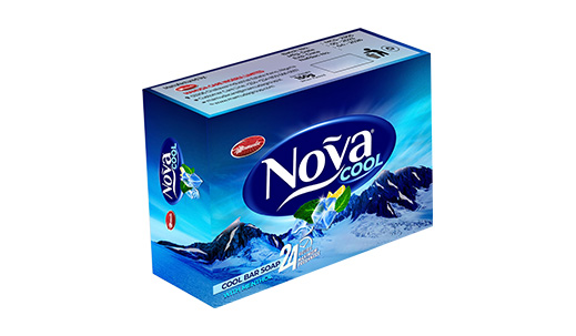 Nova Nova Cool beauty soap carton, deep blue pack, net weight 80g