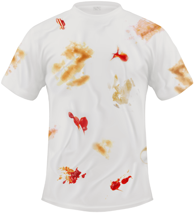 Shirt with tough stains, before washing