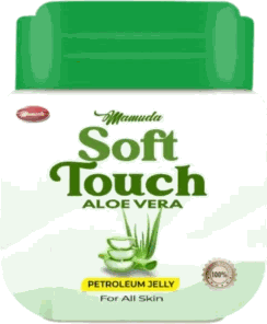 Mamuda Soft Touch Aloe Vera petroleum jelly, green and white jar