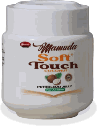 Mamuda Soft Touch Coconut petroleum jelly, white and grey jar